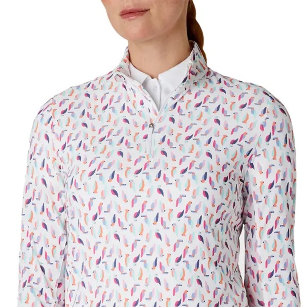 Callaway Golf Matching Set Skort & Quarter Zip Parrot Print Preppy Outfit Size M